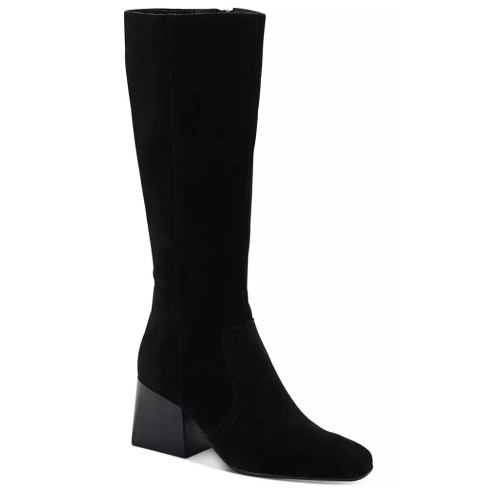 AQUA COLLEGE WOMENS TORI WATERPROOF TALL SUEDE CLASSIC BOOT BLACK 10M NEW
